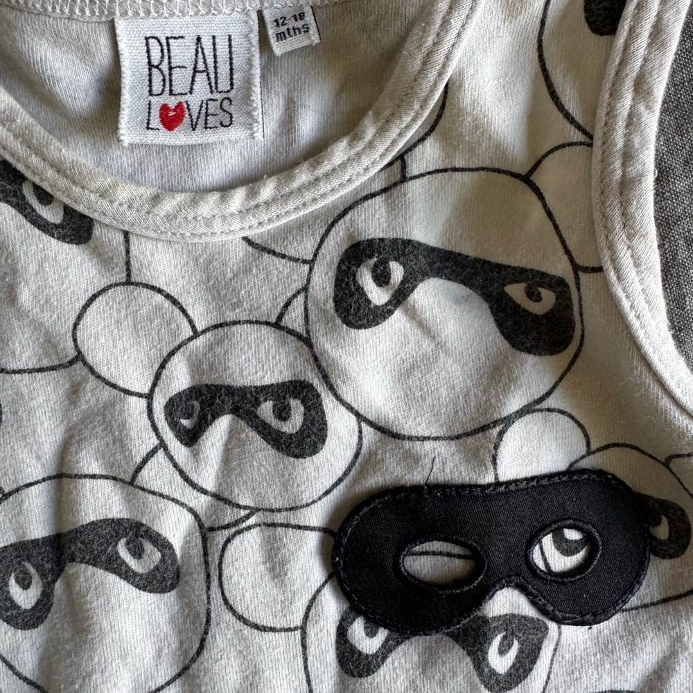 Beau Loves Hero Mask Print Kids one piece - 12-18mo